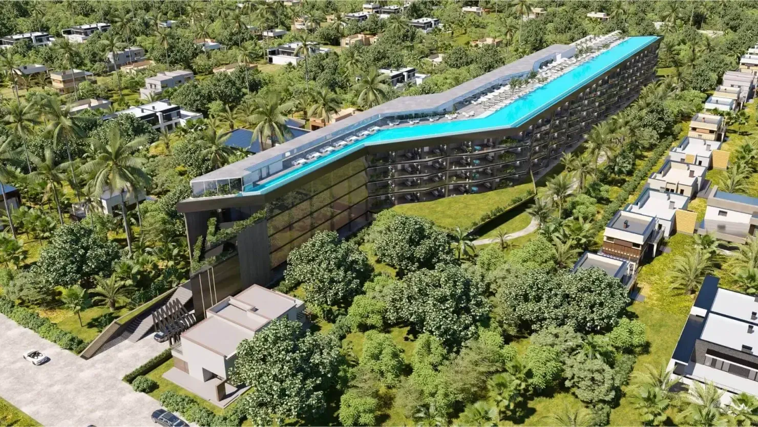 luxury apartment complex in Canggu