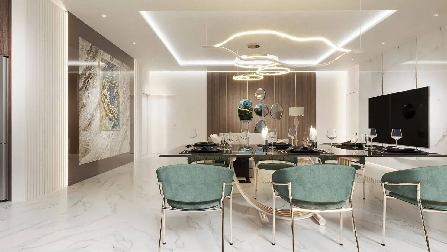 modern luxury interior dining room in bali