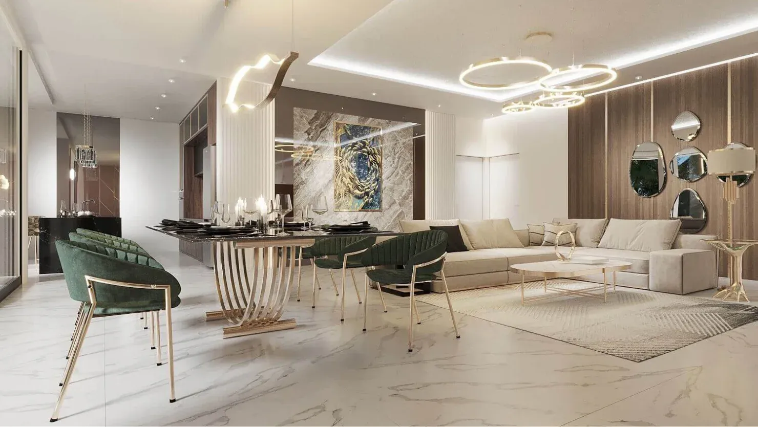 modern luxury interior dining room in bali