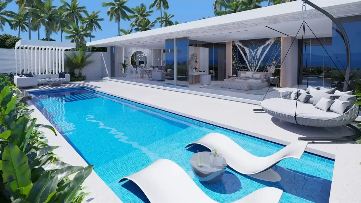 Beachfront villa with private pool  