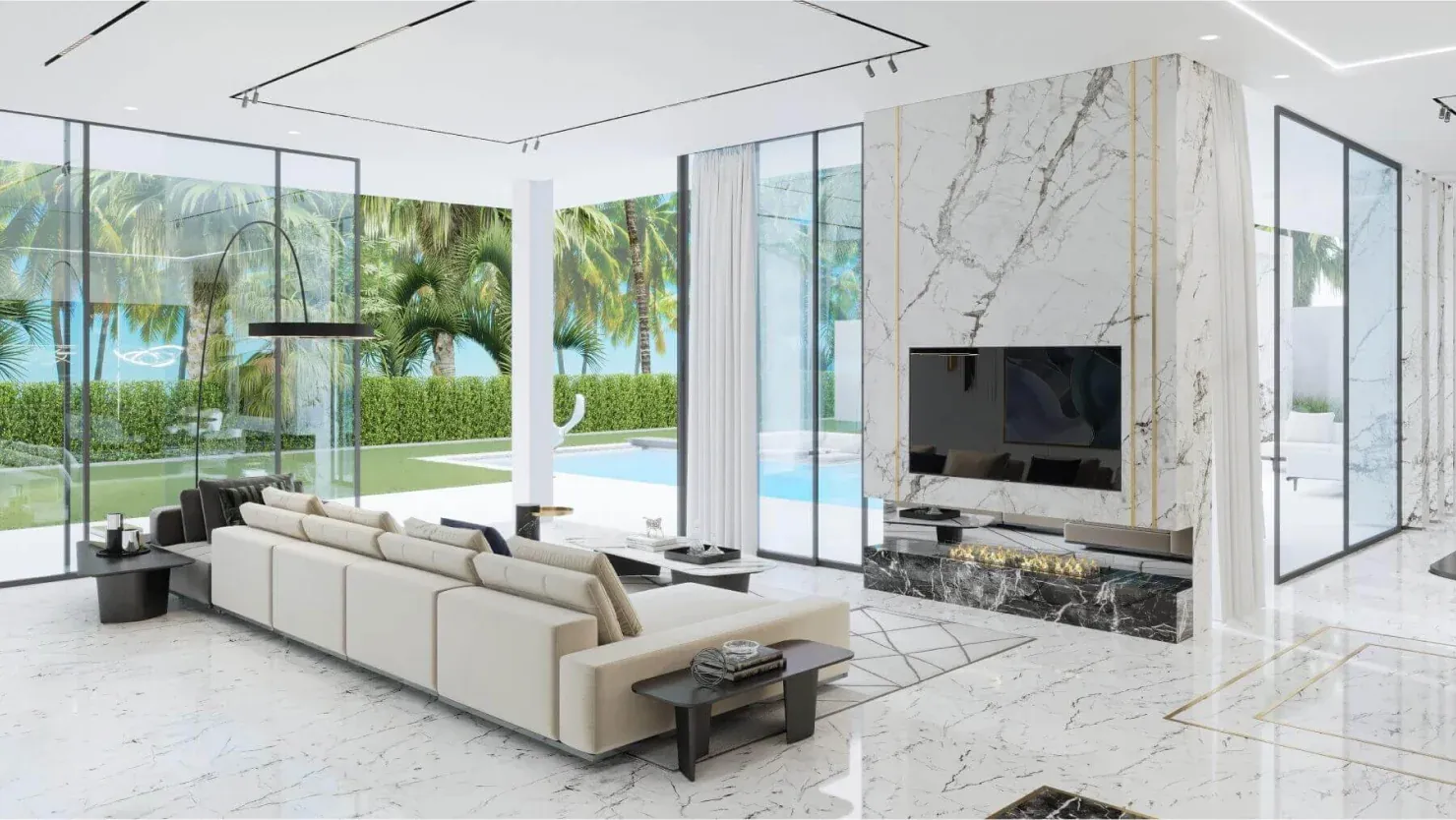 modern luxury interior dining room in bali