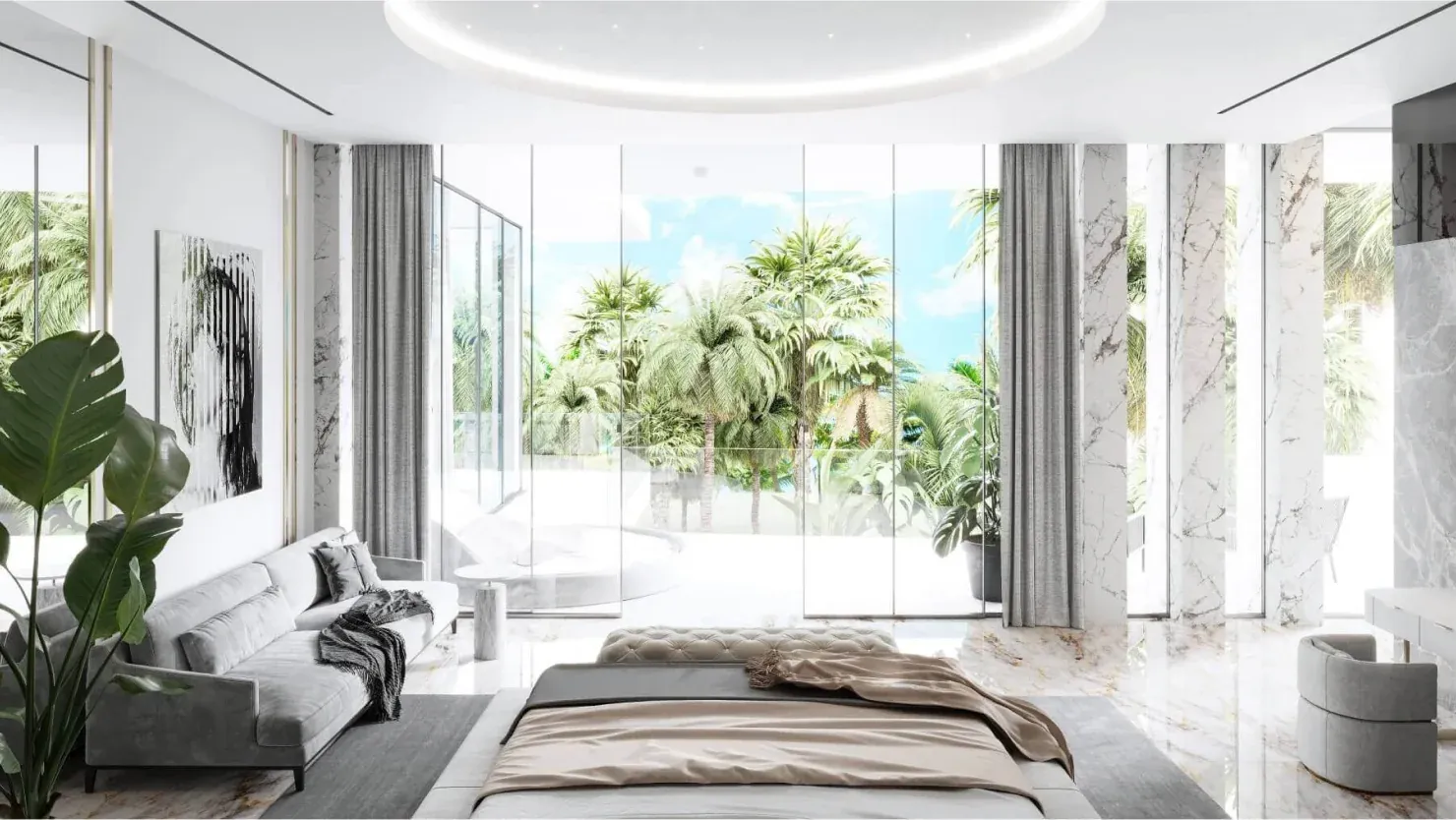 modern luxury interior dining room in bali